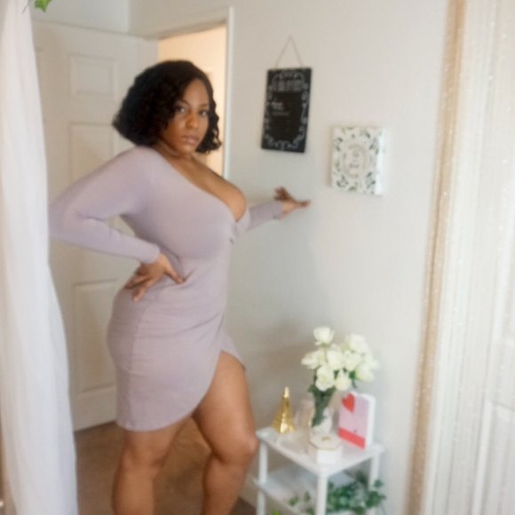 Lavendar Wrap Bodycon Dress - Picture 1 of 3